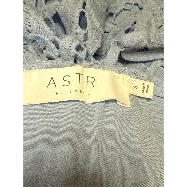 ASTR The Label Illusion Women's Blue Lace Midi Cami Tank Flare A-Line Dress Sz S