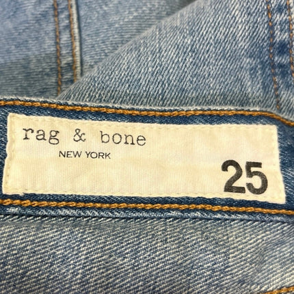 Rag & Bone Women's Blue Mid Rise Raw Hem Casual Denim Jean Shorts Size 25