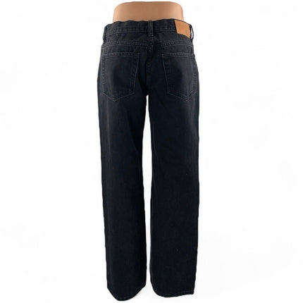 NEW BDenim Women's Black High Waisted Baggy Wide Leg Denim Jeans Size 24