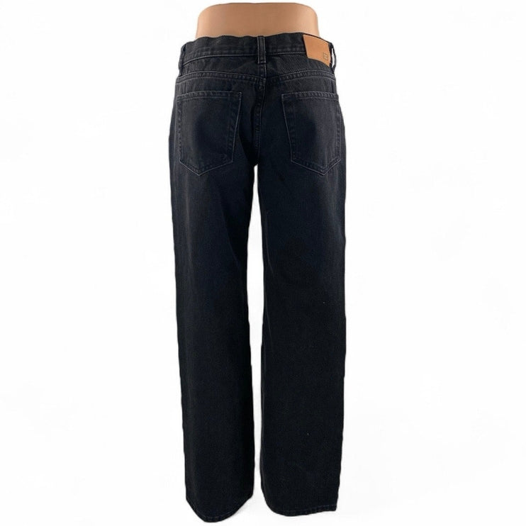 NEW BDenim Women's Black High Waisted Baggy Wide Leg Denim Jeans Size 24