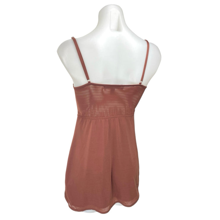 Urban Outfitters Brown Sleeveless Lace Corset Bustier Mini Slip Dress Size S