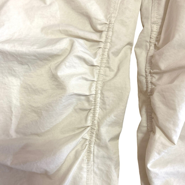 Abercrombie & Fitch Ivory Ruched Straight Leg Drawstring Windbreaker Pants Sz S