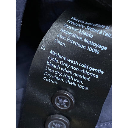 COS Women's Navy Blue Collared Long Sleeve Crop Button Down Shirt Blouse Top 8