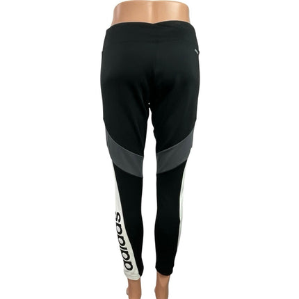 Adidas Women's Black Gray Colorblock Mid Rise Yoga Athletic Leggings Pants Sz M