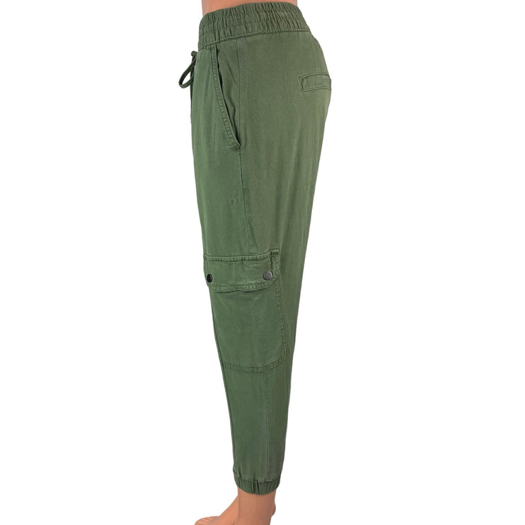 Banana Republic Women's Green Mid Rise Drawstring Cargo Jogger Sweat Pants Sz XS