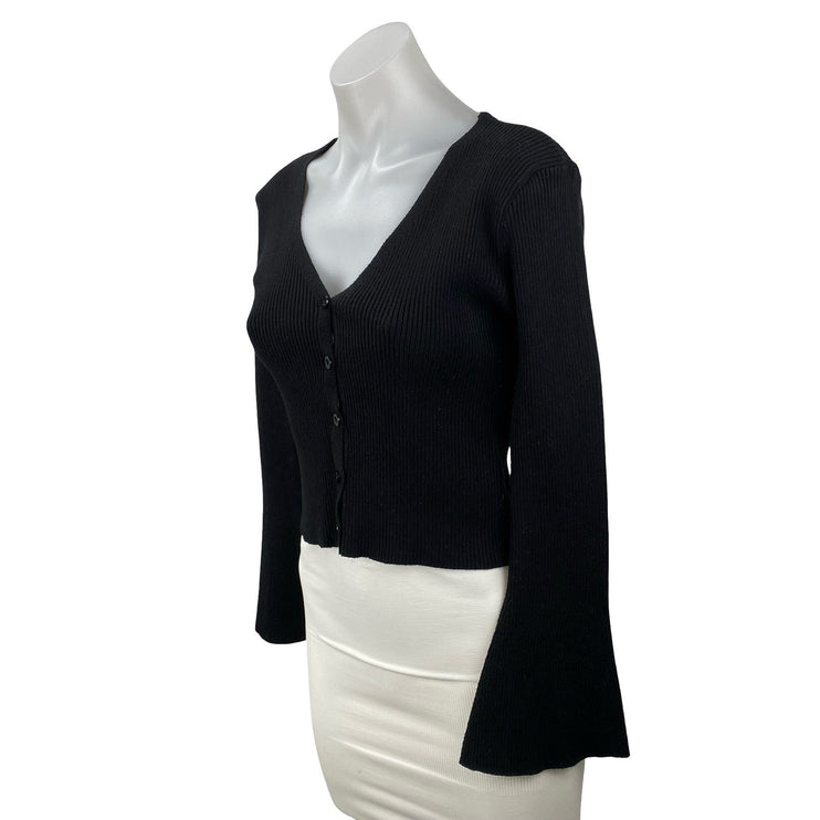 Princess Polly Take My Time Women's Wool Button Up Crop Cardigan Sweater Top S/M