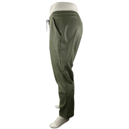 ASOS Design Green Faux Vegan Leather High Waist Straight Trousers Pants Size 14