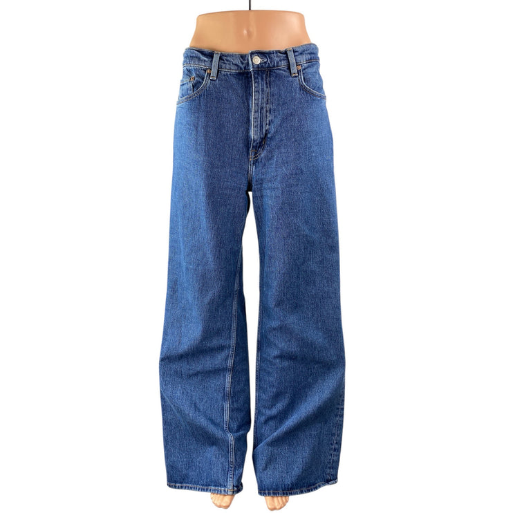 & Other Stories Women's Blue High Waisted Baggy Wide Leg Denim Jeans Pants Sz 30