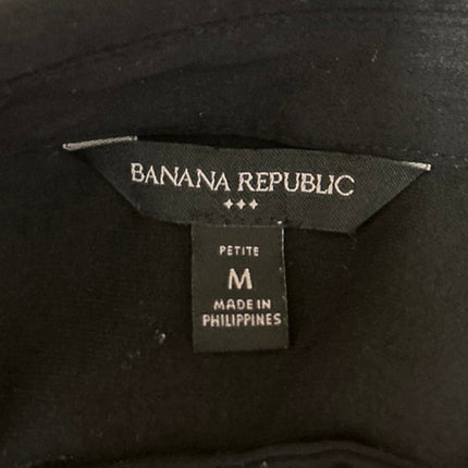 Banana Republic Women's Black Long Sleeve Button Down Shirt Top Size M Petite