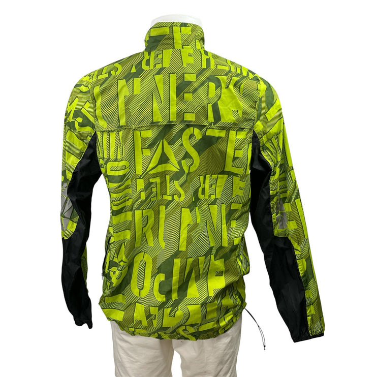 Reebok Men's Green Long Sleeve Full Zip Performance All Over Print Jacket Size M