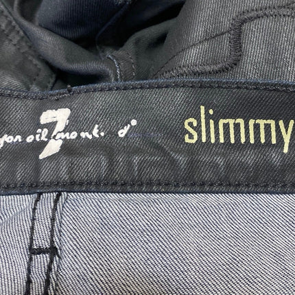 7 For All Mankind Slimmy Women's Black High Rise Straight Denim Jeans Size 29