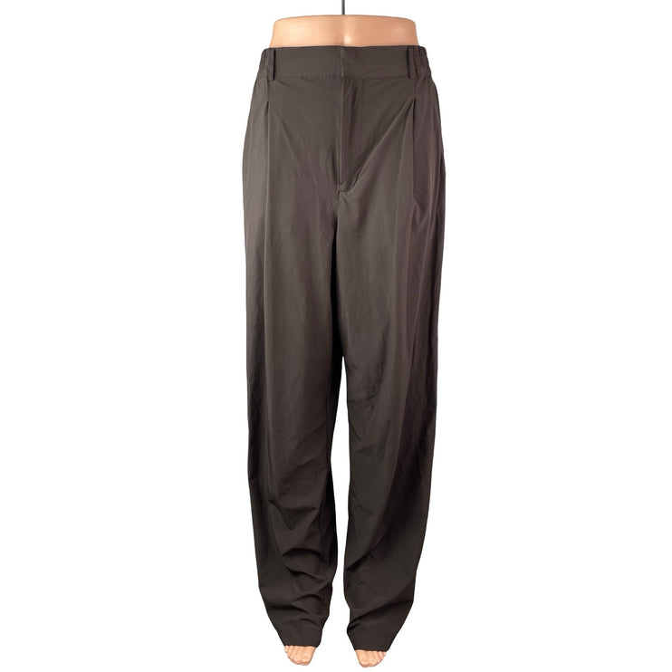 Gapfit Women's Brown High Rise Pleated Wide Leg Straight Trousers Pants Size M