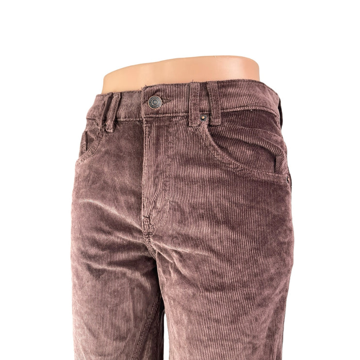NEW Free People Women's Brown Corduroy High Rise Straight Leg Trousers Pants 26