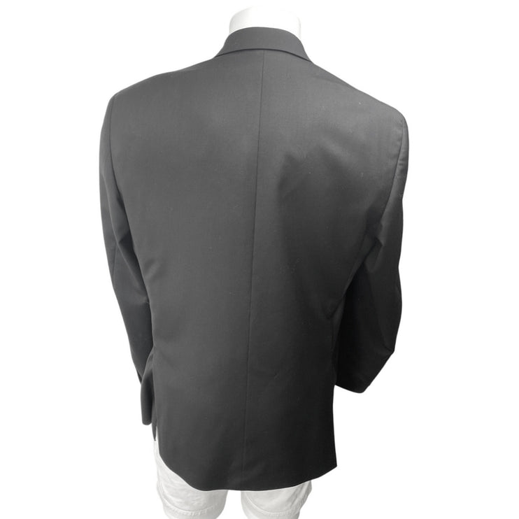 Nordstorm 100% Wool Men's Black Long Sleeve Button Blazer Sports Coat Jacket 44R