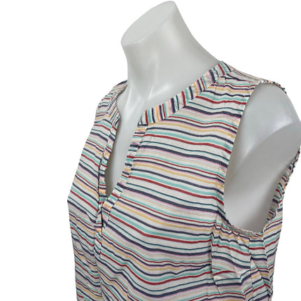 Gap Women's Multicolor Striped Sleeveless V Neck Tank Shirt Blouse Top Size S