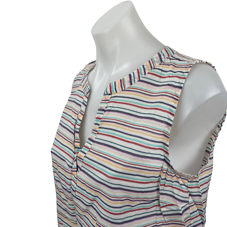 Gap Women's Multicolor Striped Sleeveless V Neck Tank Shirt Blouse Top Size S