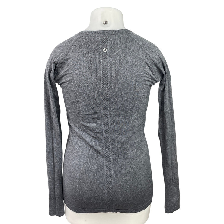 Lululemon Swiftly Tech Gray Long Sleeves Thumbholes Athletic Tee T-shirt Top 10
