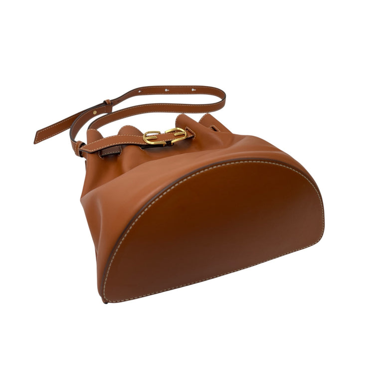 NWOT Sam Edelman Brown Leather Belted Crossbody Adjustable Bucket Bag Handbag