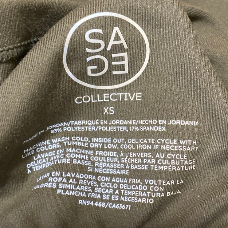 Sage Collective Green Sleeveless Activewear Sports Bra & Biker Shorts 2pc Set XS