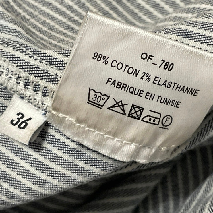 Maison Standards Black White Striped High Waisted Straight Denim Jeans Size 36