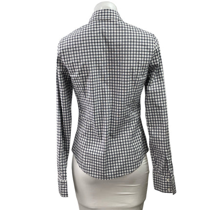Brandy Melville Black Plaid Checkered Long sleeve Button Down Shirt Top Size M