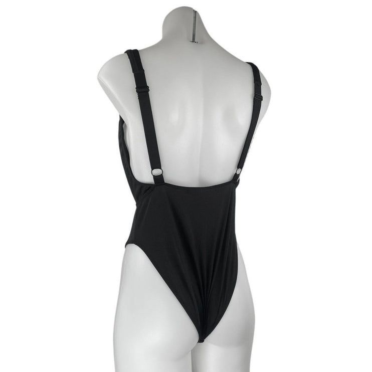 Urban Outfitters Out From Under Black Sleeveless Plunging Tank Bodysuit Top Sz M