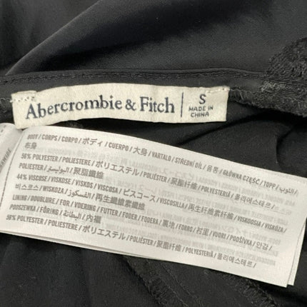 Abercrombie & Fitch Women's Black Sleeveless Lace Cami V-neck Maxi Slip Dress S