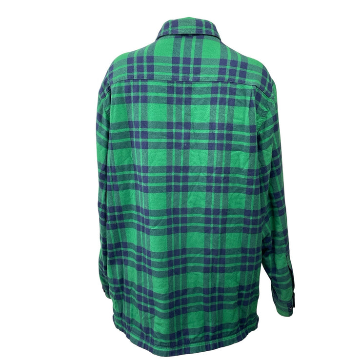 L.L. Bean Traditional Fit Men's Green Plaid Checkered Button Down Shirt Top Sz M
