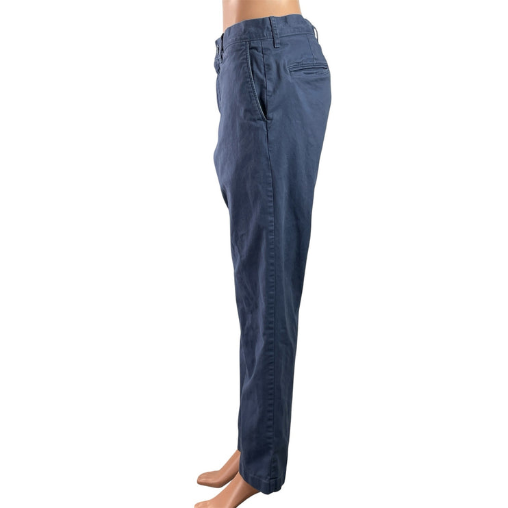 J.Crew 770 Womens Blue Mid Rise Straight Leg Chino Khaki Trousers Pants Size 30