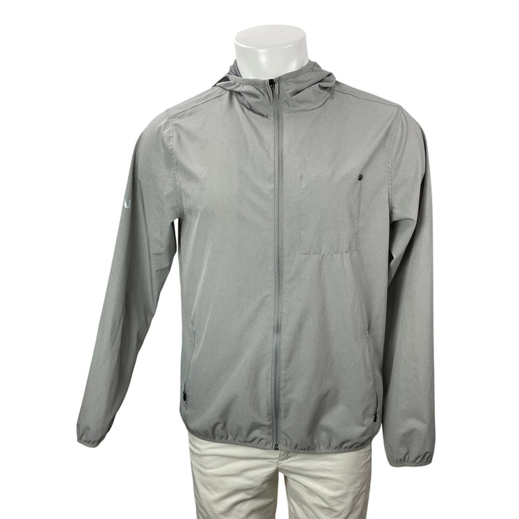 Vuori Outdoor Trainer Shell Men's Gray Long Sleeves Windbreaker Coat Jacket Sz M