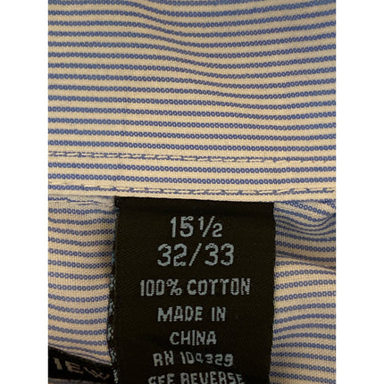 Metropolitan View Men's Blue Stripe Long Sleeve Slim Button Down Shirt Top Sz 32