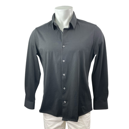 7 Diamonds Girona Men's Black Long Sleeve Textured Button Down Shirt Top Size M