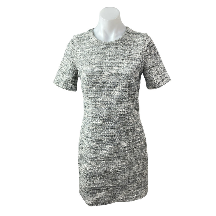 Club Monaco Women's Gray Heather Tweed Short Sleeve Mini Sheath Dress Size M