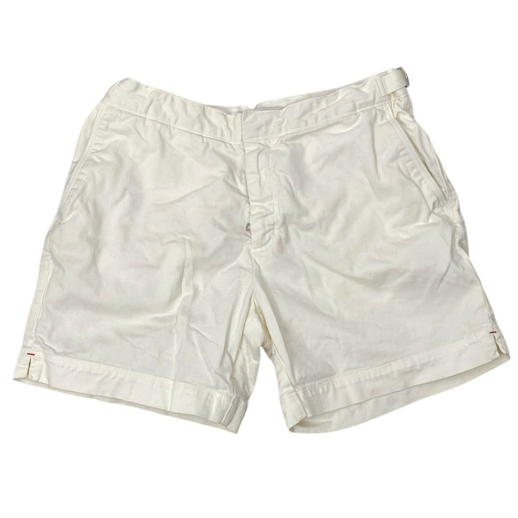 Orlebar Brown Men's White Mid Rise Cuffed Hem Casual Chino Bermuda Shorts Sz 30