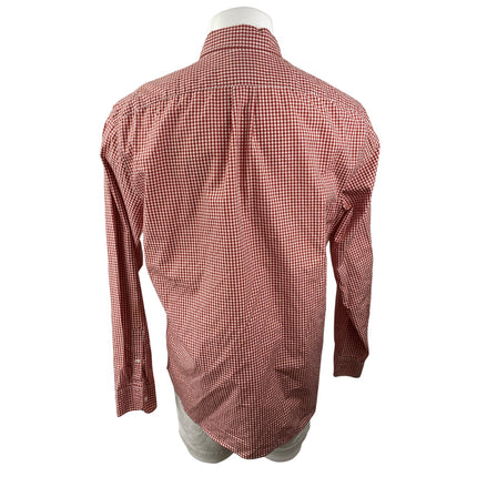 J.Crew Men's Red Gingham Checkered Long Sleeve Button Down Shirt Top Size XL