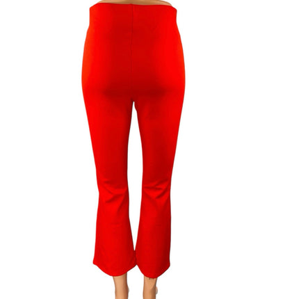 Old Navy Stevie Women's Red High Rise Flared Bootcut Trousers Pants Size XS