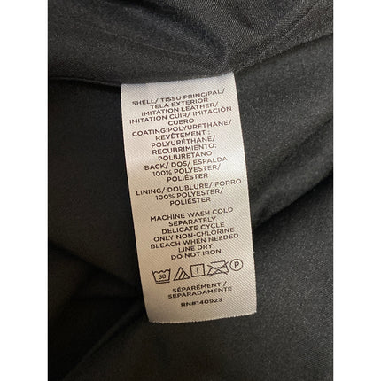 LOFT Women's Black Faux Vegan Leather One Button Long Sleev Coat jacket Size 6