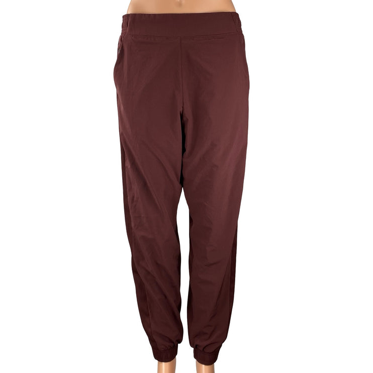 Athleta Brooklyn Textured Lined Women's Brown Travel Jogger Sweat Pants Size 8