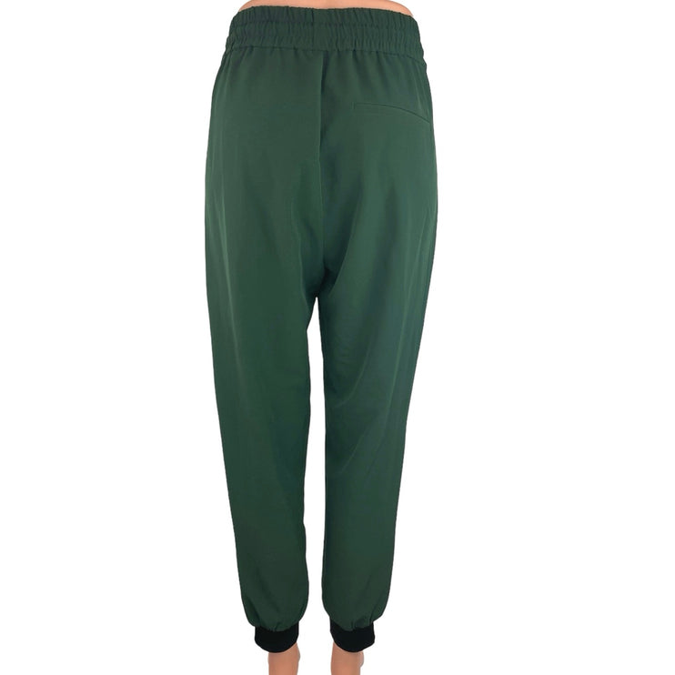 Zara Trafaluc Green Side Striped Elastic Waist Drawstring Sweatpants Jogger Sz M