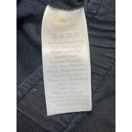 Everlane 100% Linen Square Neck Sleeveless Button Up Wide Leg Jumpsuit Romper 0