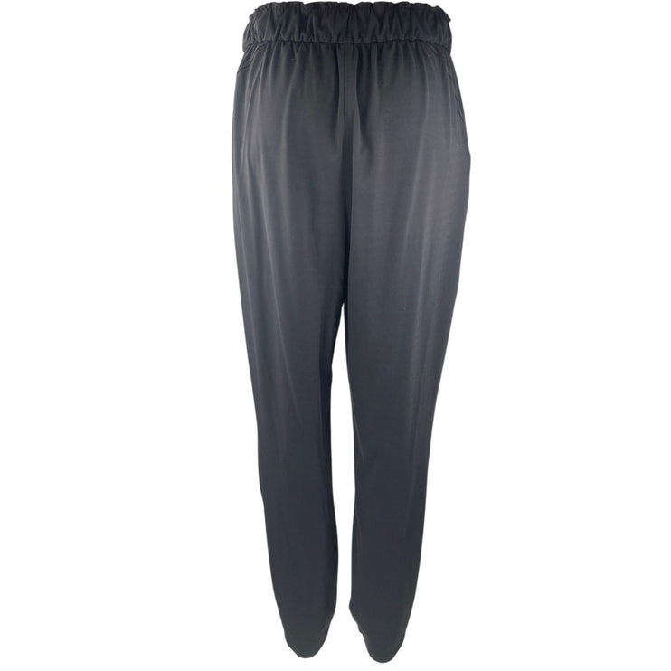 Lululemon Black Elastic Waist Straight Leg Activewear Paperbag Trousers Pants 8