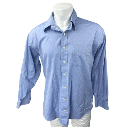 Jos. A. Bank Men's Blue Long Sleeve Pocket Button Down Dress Shirt Top Sz 17-34