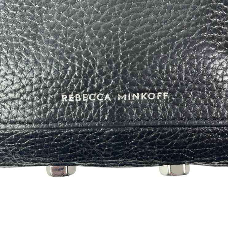 Rebecca Minkoff Darren Black Pebbled Leather Zip Purse Handbag Crossbody Bag OS