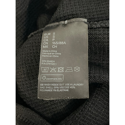 H&M Women's Black Waffle Knit Half Sleeve Crew Neck Thermal Sweater Top Size S
