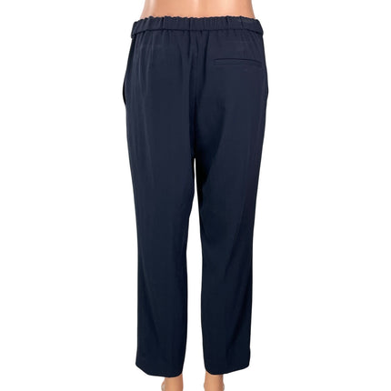 Theory Treeca Women's Navy Blue High Rise Straight Cropped Trousers Pants Size 4