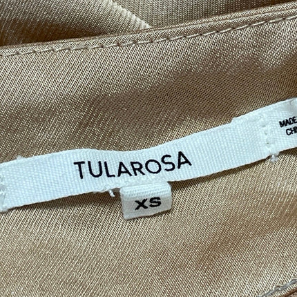 Tularosa Women's Beige Tan High Waisted Pocket Front Wide Leg Trouser Pants XS
