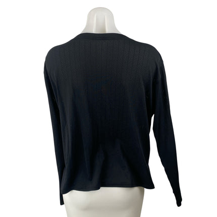 Lululemon Black Crew Neck Long Sleeve Yoga Athletic Activewear T-Shirt Top Sz 14