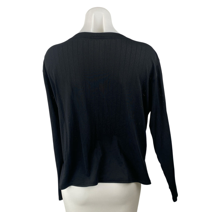Lululemon Black Crew Neck Long Sleeve Yoga Athletic Activewear T-Shirt Top Sz 14