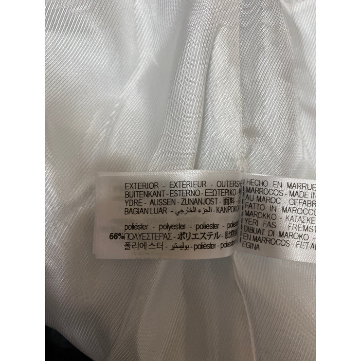 Zara Women's Blue Double Breasted Peak Lapel Cropped Blazer Coat Jacket Size L