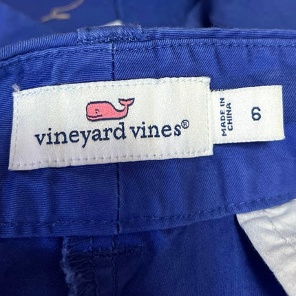 Vineyard Vines Women's Blue Mid Rise Button Zipper Casual Chino Shorts Size 6